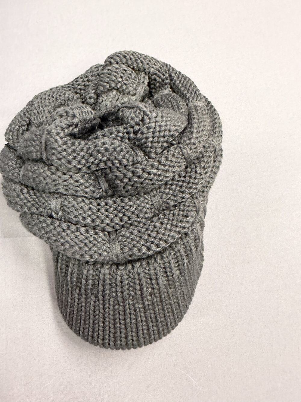 Genuine C.C Exclusives Women's Ribbed Knit Hat with Brim cc Beanie Cap Hat Gray